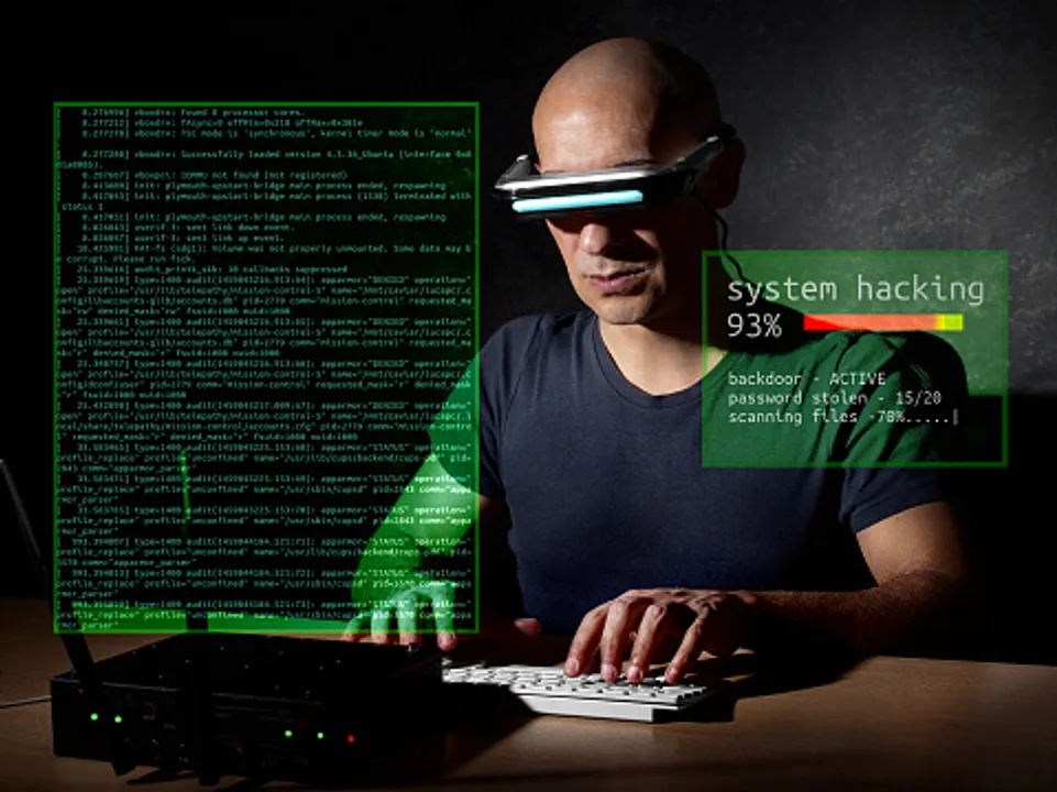  hacker doing cyber crime and online fraud 