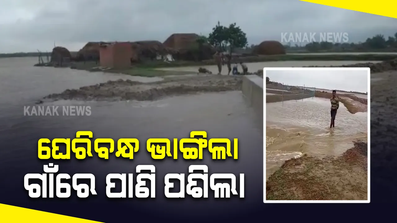  ରାଜନଗର ତାଳଚୁଆରେ ଗାଁରେ ପଶିଲା ପାଣି : ଜଳବନ୍ଦୀ ଘେରରେ ୬୦ରୁ ଅଧିକ ପରିବାର