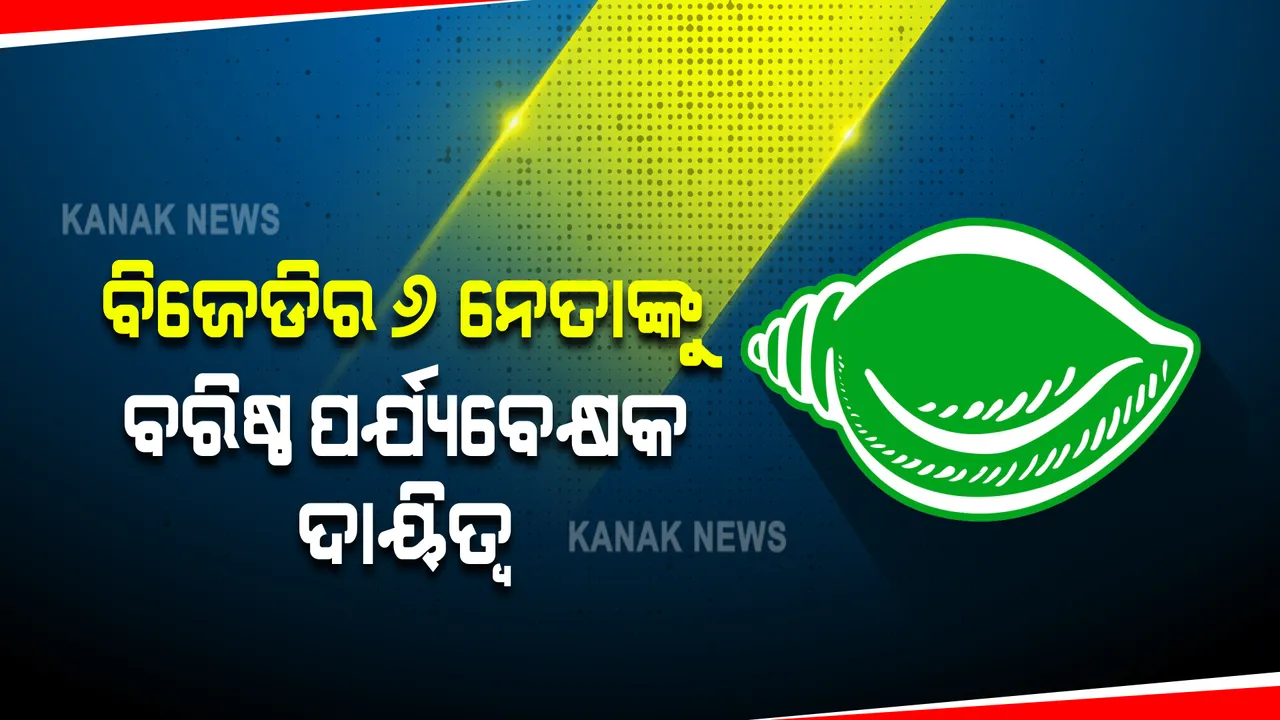  ପଞ୍ଚାୟତ ପୂର୍ବରୁ ବିଜେଡି ବ୍ରିଗେଡ ପ୍ରସ୍ତୁତ, ବରିଷ୍ଠ ପର୍ଯ୍ୟବେକ୍ଷକ ଭାବେ ୬ ନେତାଙ୍କ ଭିତରେ ୩୦ ଜିଲ୍ଲାର ଦାୟିତ୍ୱ ବାଣ୍ଟିଲା ଦଳ ।