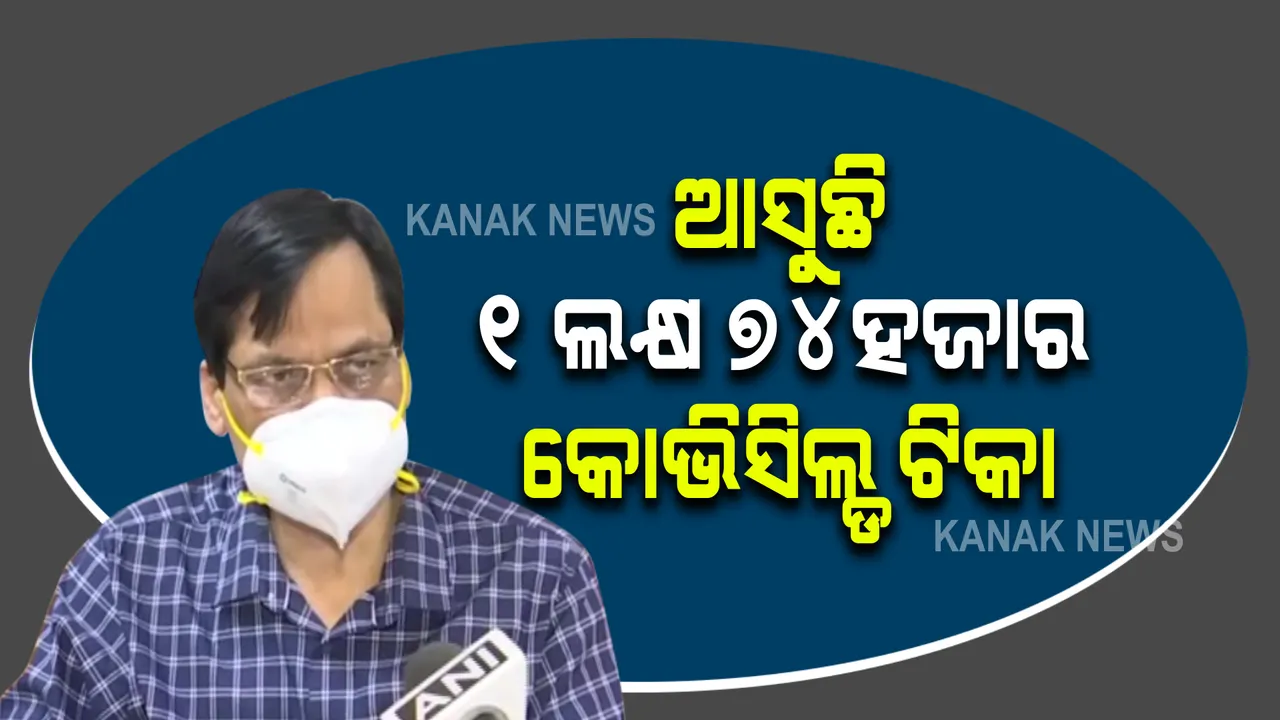  ଆଜି ଆସିବ ୧ଲକ୍ଷ ୭୪ହଜାର କୋଭିସିଲ୍ଡ ଟିକା : ପରିବାର କଲ୍ୟାଣ ନିର୍ଦ୍ଦେଶକଙ୍କ ସୂଚନା
