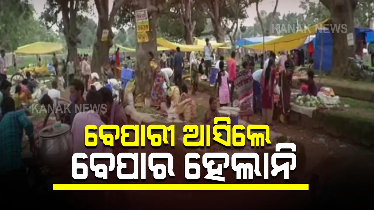 କଟକଣା ଭିତରେ ଖୋଲିଲା କୁଚିଣ୍ଡା ସାପ୍ତାହିକ ହାଟ । ରୋଜଗାର ଆଶାରେ ଆସିଲେ ଚାଷୀ ଓ ବେପାରୀ । ହେଲେ ଭୂତାଣୁ ଭୟରେ ଆସିଲେନି ଗ୍ରାହକ
