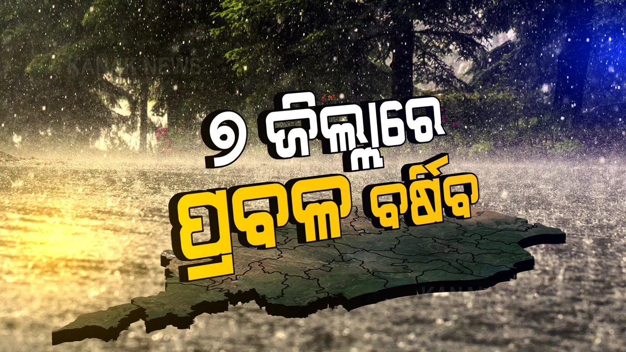  ଆସନ୍ତା ୫ ଦିନ ପର୍ଯ୍ୟନ୍ତ ସାରା ରାଜ୍ୟରେ ବର୍ଷା ସମ୍ଭାବନା : ଆଜି ୭ ଜିଲ୍ଲାରେ ପ୍ରବଳ ବର୍ଷା ନେଇ ଆକଳନ କଲା ପାଣିପାଗ ବିଭାଗ