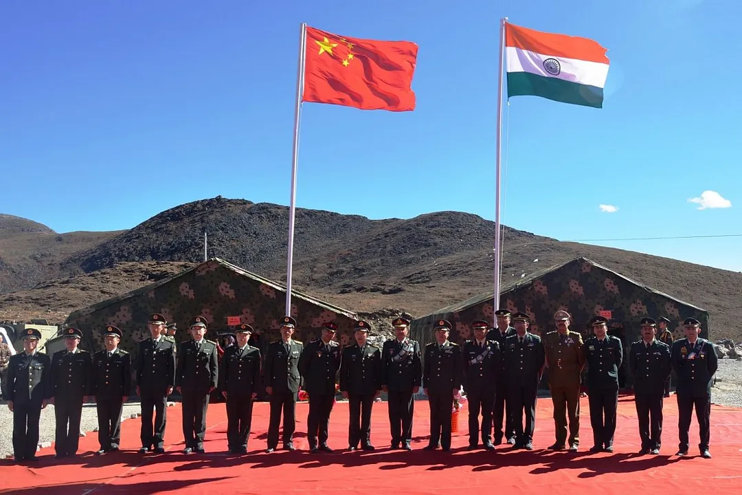  Bum-La: Indian Army and China's People's Liberation Army during a military border personnel meeting on the Chinese side at Bum-La on Oct 30, 2018. (Photo: IANS) 