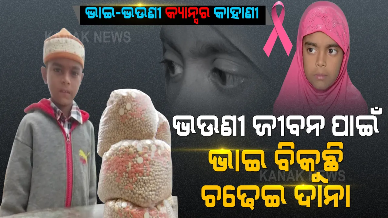  ଏମିତି ଭାଇ ଜଗତେ ନାହିଁ... କ୍ୟାନସର କବଳରେ ବଡ ଭଉଣୀ, ଭଲ କରିବାକୁ ରାସ୍ତା କଡରେ ଚଢେଇ ଦାନା ବିକୁଛି ସାନ ଭାଇ । ପରିଶ୍ରମ କରି ଭଉଣୀକୁ ବଞ୍ଚାଇବାକୁ ଭାଇ କରୁଛି ପ୍ରାଣମୂର୍ଚ୍ଚା ଉଦ୍ୟମ ।