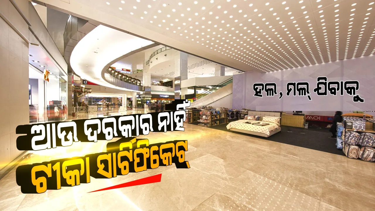  ସିନେମା ହଲ୍ ଏବଂ ମଲ୍ ପାଇଁ ଆସିଲା ନୂଆ ଗାଇଡଲାଇନ୍ । ଏଣିକି ଶତ ପ୍ରତିଶତ କ୍ଷମତାରେ ଚାଲିପାରିବ ଫିଲ୍ମ ହଲ, ଦରକାର ପଡିବନି ଟୀକା ସାର୍ଟିଫିକେଟ୍ କିମ୍ବା ଟେଷ୍ଟିଂ ରିପୋର୍ଟ ।