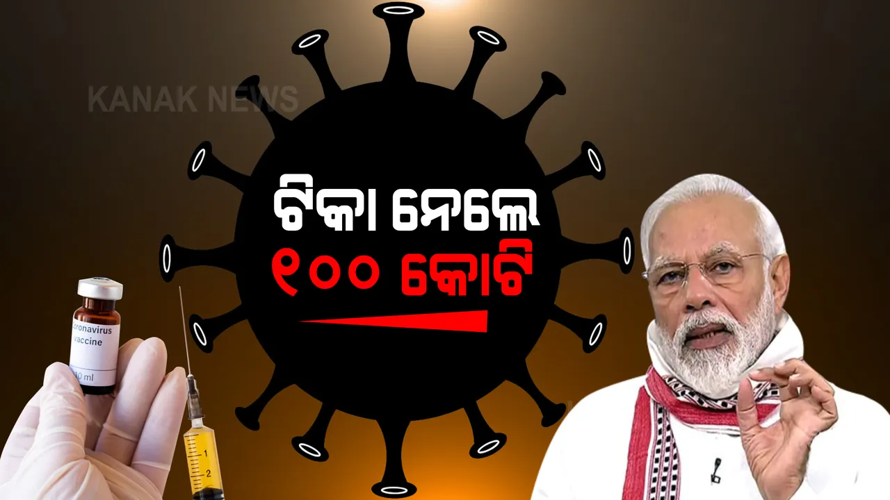  କରୋନା ଲଢ଼େଇରେ ଆଉ ଏକ ମାଇଲଖୁଣ୍ଟ ଅତିକ୍ରମ କଲା ଭାରତ । ଶହେ କୋଟି ଟପିଲା ଟିକାକରଣ ।  