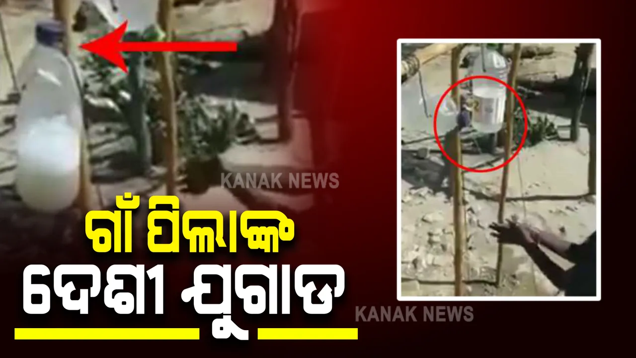 ହାତ ସାନିଟାଇଜ୍ ପାଇଁ କୁନି ପିଲାର ଦେଶୀ ଯୁଗାଡ । ଗାଁ ଲୋକଙ୍କୁ ଦେଲା ବଡ ଭେଟି
