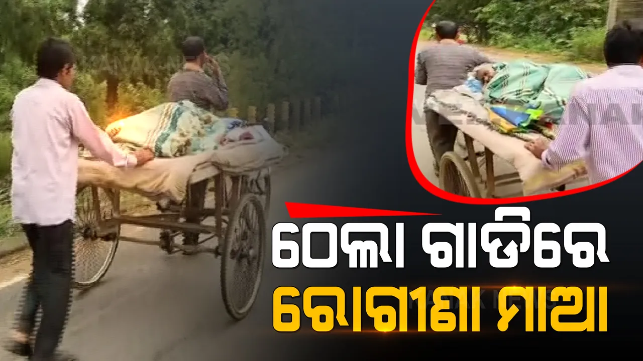  ବିଜୁଳି ସଂଯୋଗ କାଟିଦେବା ଘଟଣାରେ ଟାଟା ପାୱାର ବିରୋଧରେ ଅଭିନବ ପ୍ରତିବାଦ । ରୋଗୀଣା ମା’ଙ୍କୁ ଠେଲା ଗାଡିରେ ନେଇ ଧାରଣା ଦେଲେ ପୁଅ ।