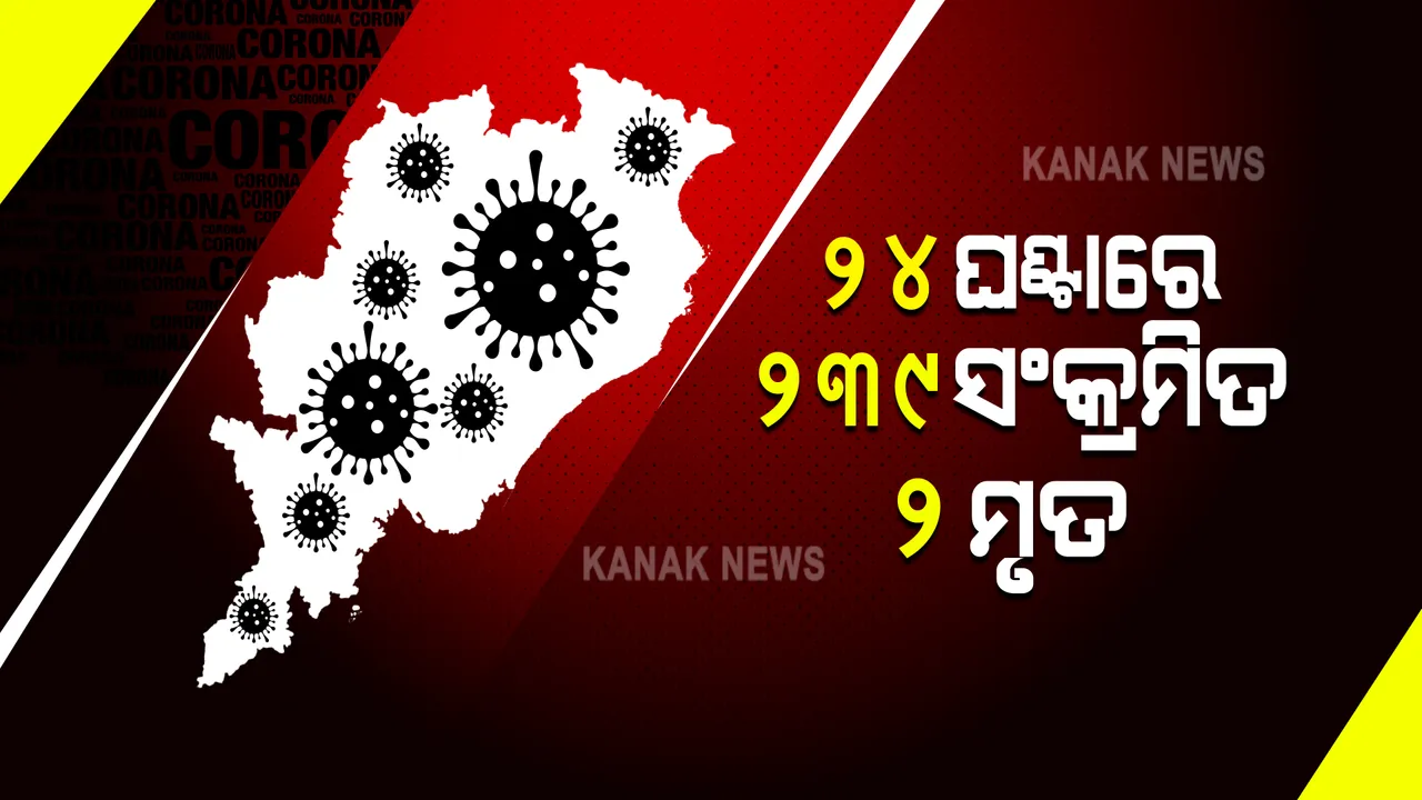  ୨୪ ଘଣ୍ଟା ଭିତରେ ରାଜ୍ୟରୁ ୨୩୯ ନୂଆ ଆକ୍ରାନ୍ତ ଚିହ୍ନଟ । ପୁଣି ଆଖି ବୁଜିଲେ ଆଉ ୨ ଆକ୍ରାନ୍ତ