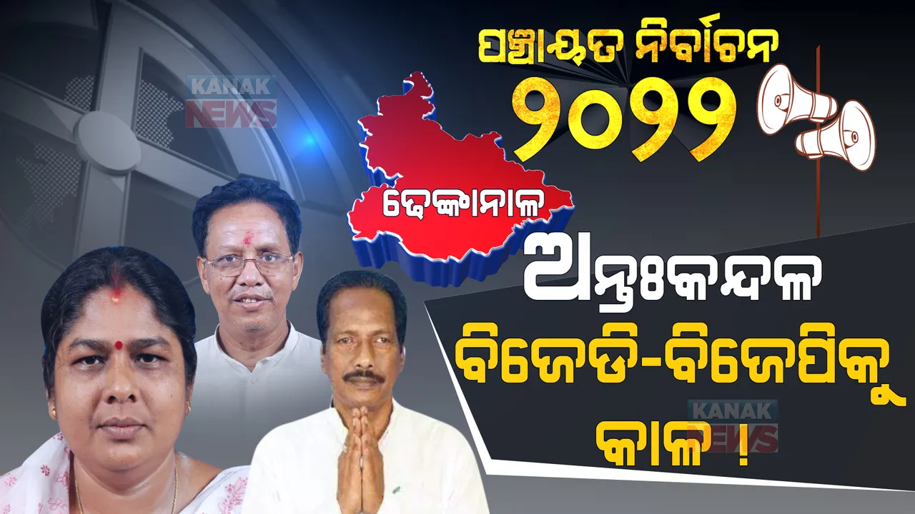  ଢେଙ୍କାନାଳ ବାଜି ଜିତିବ କିଏ? ବିଜେଡି ଓ ବିଜେପିକୁ କାଳ ଗୋଷ୍ଠୀକନ୍ଦଳ, କଂଗ୍ରେସର 'ହାତ' ପୂରା ଦୁର୍ବଳ ।