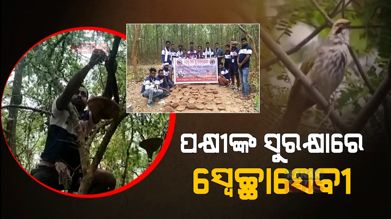  ଟାଣ ଖରାରେ ସ୍ୱେଚ୍ଛାସେବୀଙ୍କୁ ଘାରିଛି ପଶୁପକ୍ଷୀଙ୍କ ସୁରକ୍ଷା ଚିନ୍ତା । ଜଙ୍ଗଲ ଭିତରେ ପକ୍ଷୀଙ୍କ ପାଇଁ କରୁଛନ୍ତି ଖାଦ୍ୟ ପାନୀୟ ବ୍ୟବସ୍ଥା ।