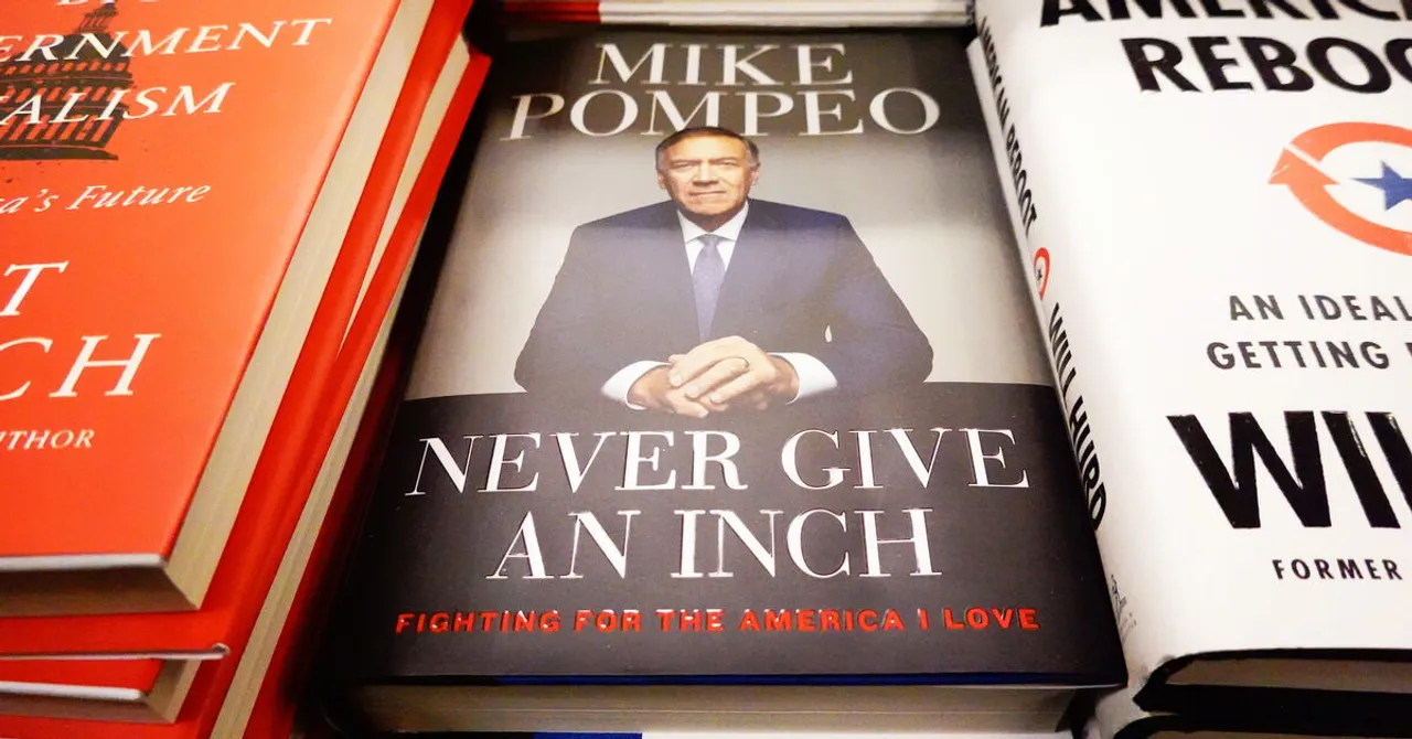  NEW YORK, NEW YORK - JANUARY 25: "Never Give an Inch: Fighting for the America I Love", a memoir by former Secretary of State Mike Pompeo, is displayed for sale at a Barnes &amp; Nobles bookstore on January 25, 2023 in New York City. The memoir centers around his time in former President Donald Trump's administration. The book comes as Pompeo may be considering a run for the White House in 2024. (Photo by Michael M. Santiago/Getty Images) 