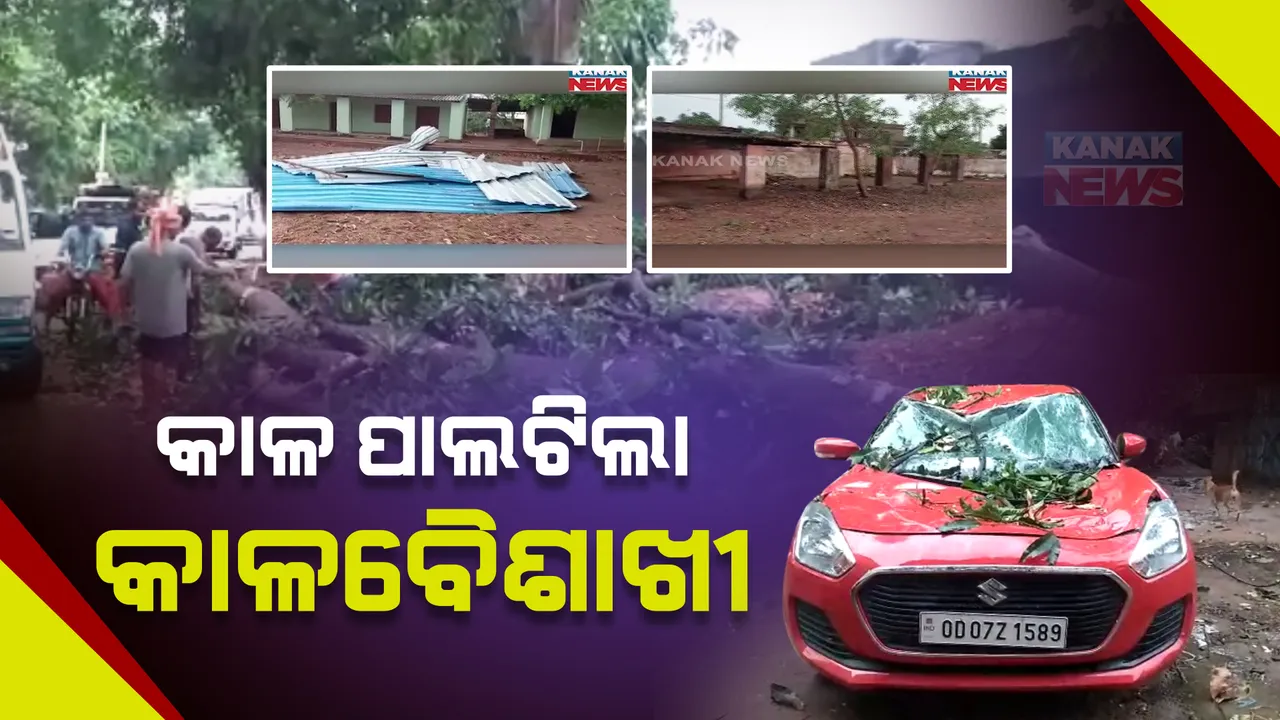  କାଳ ପାଲଟିଲା କାଳବୈଶାଖୀ । ରାଜ୍ୟର ବିଭିନ୍ନ ସ୍ଥାନରେ ଘଡଘଡି ବର୍ଷା ସହ ୩୦ରୁ ୪୦ କିଲୋମିଟର ବେଗରେ ବହିଲା ପବନ, କେଉଁଠି ଉପୁଡିଲା ଗଛ ତ କେଉଁଠି ଉଡିଗଲା ଛପର