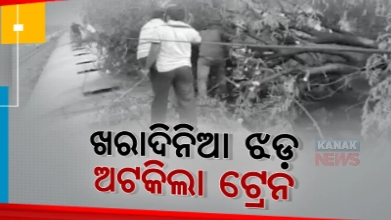  ଅଦିନିଆ ଝଡ ଯୋଗୁଁ ରାୟଗଡାରେ ଅଟକିଲା ଟ୍ରେନ। ପାସେଞ୍ଜର ଟ୍ରେନ ଇଞ୍ଜିନ ଉପରେ ଉପୁଡି ପଡିଲା ତେନ୍ତୁଳି ଗଛ