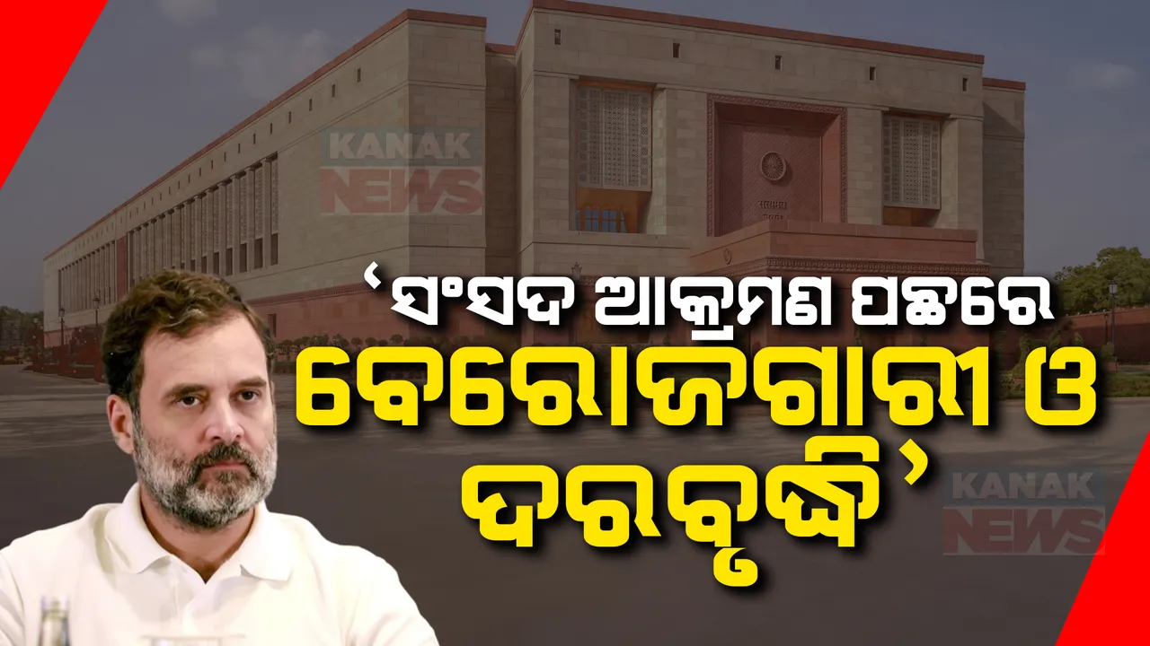 ସରକାରଙ୍କ ନୀତି ଉପରେ ପ୍ରଶ୍ନ ଉଠାଇଲେ ରାହୁଲ ଗାନ୍ଧୀ । କହିଲେ, ସଂସଦ ଆକ୍ରମଣ ପଛରେ ରହିଛି ବେରୋଜଗାରୀ ଓ ଦରବୃଦ୍ଧି ଭଳି କାରଣ