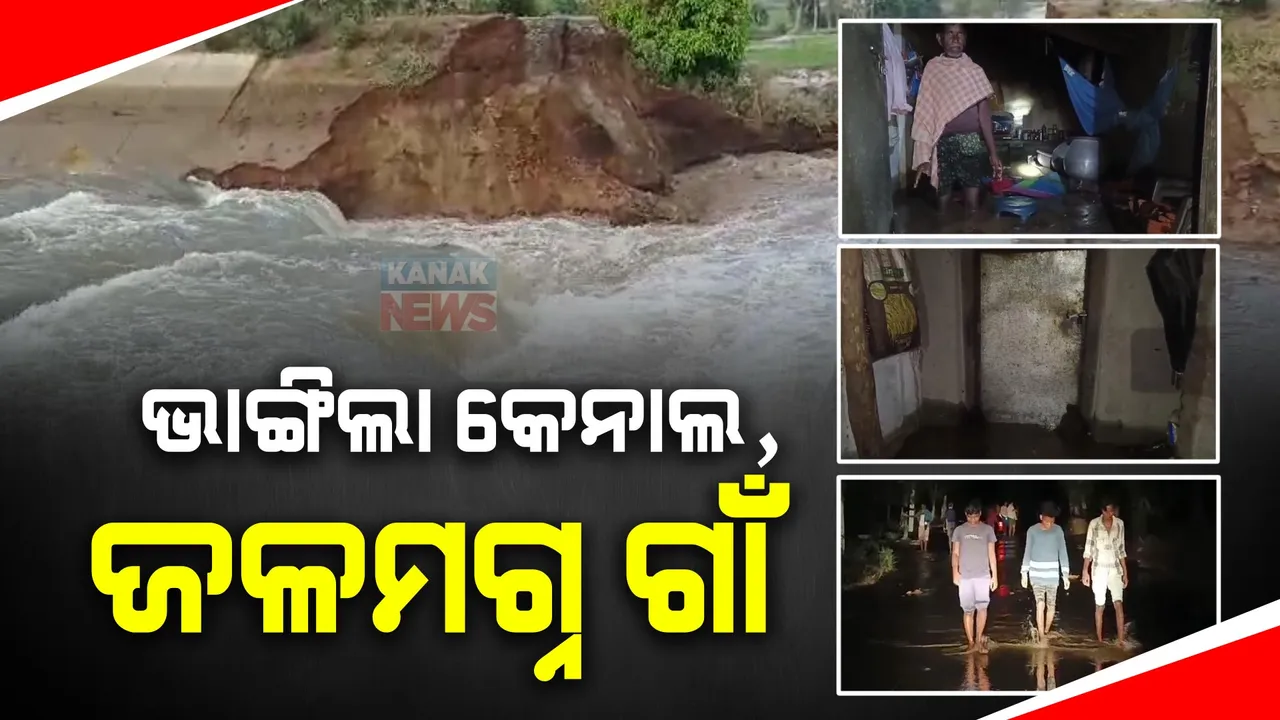  ଭାଙ୍ଗିଲା ଇନ୍ଦ୍ରାବତୀ ମୁଖ୍ୟ କେନାଲ । ୨୦ଫୁଟର ଘାଇରେ ଗାଁରେ ପଶିଲା ପାଣି । ବୁଡିଲା ଶହ ଶହ ହେକ୍ଟର ଚାଷଜମି ।