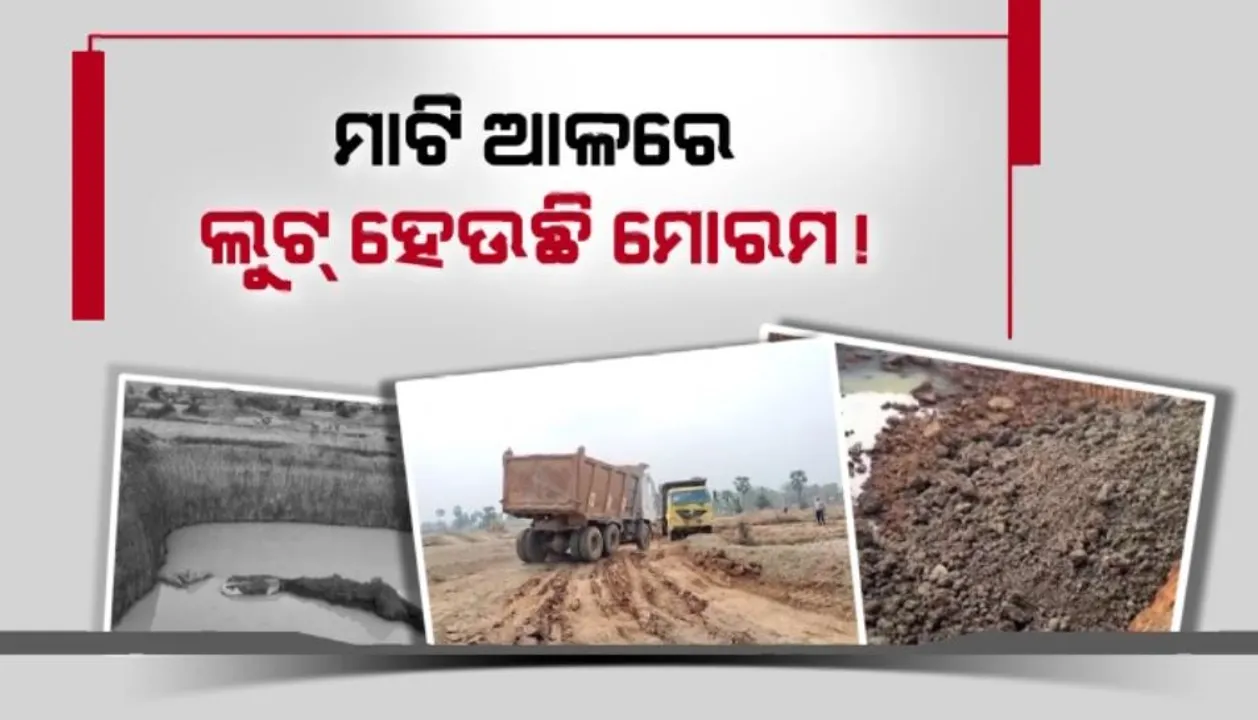  ମାଟି ଖୋଳିବାକୁ ଅନୁମତି ନେଇ ମୋରମ ଚୋରା ଚାଲାଣ । ବେଆଇନ୍ ବ୍ଲାଷ୍ଟିଂ କରି ଶହଶହ ଟ୍ରିପ୍ ମୋରମ ନେଇଯାଉଛନ୍ତି ମାଫିଆ