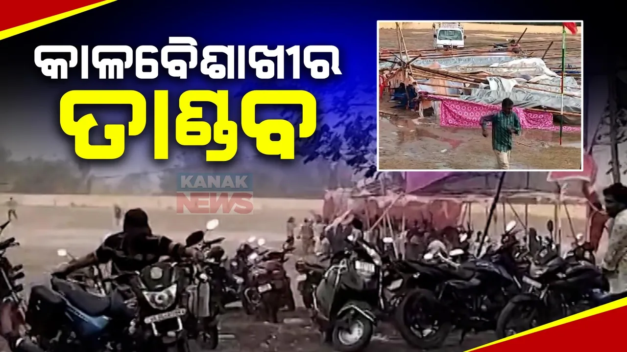  କାଳବୈଶାଖୀର ପ୍ରଭାବ । ଭାଙ୍ଗିଲା ରାଜା ସ୍ୱାଇଁଙ୍କ ସଭାର ଟେଣ୍ଟ, ବାଙ୍କୀରେ ଉପୁଡିପଡିଲା ବଡ ବଡ ଗଛ