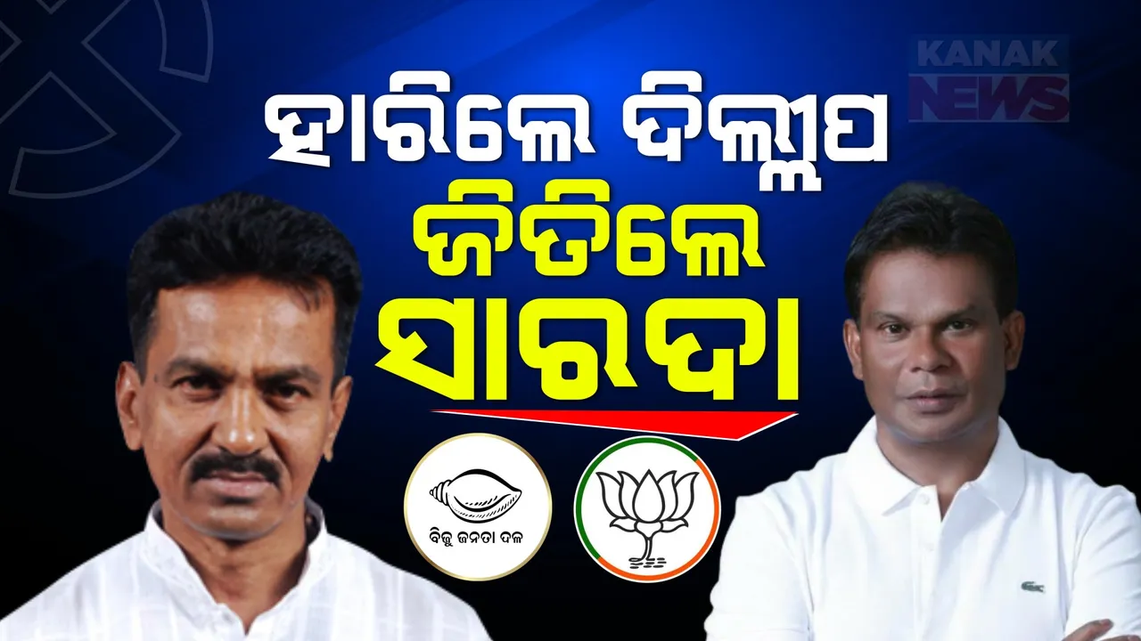  ରାଉରକେଲାରୁ ହାରିଲେ ବିଜେପି ପ୍ରାର୍ଥୀ ଦିଲ୍ଲୀପ ରାୟ: ୩ ହଜାର ୫୫୨ ଭୋଟରେ ଜିତିଲେ ବିଜେଡିର ଶାରଦା ପ୍ରସାଦ ନାୟକ
