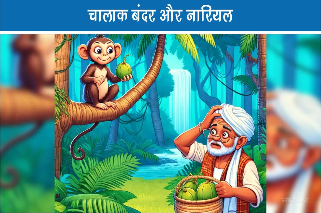 clever monkey and coconut jungle story hindi