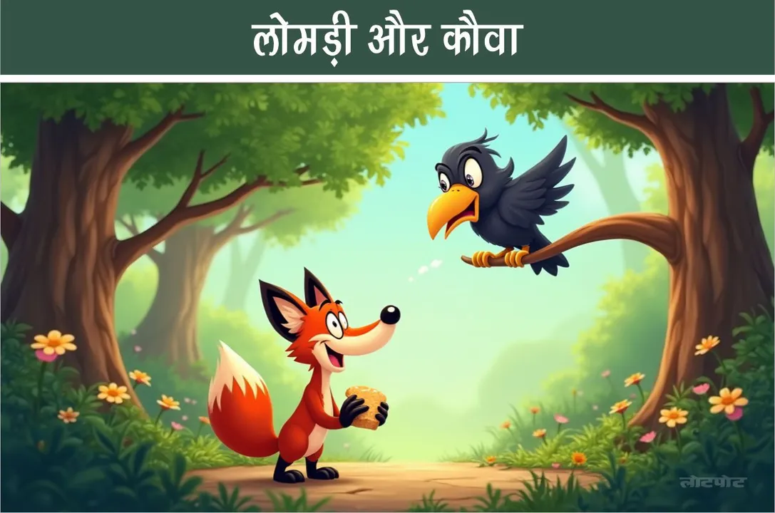Funny story of the forest  the fox and the crow