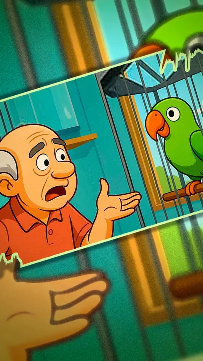 Speaking parrot discovery of true happiness
