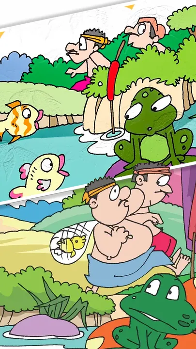 Friendship of two fish and a frog jungle stories (1)