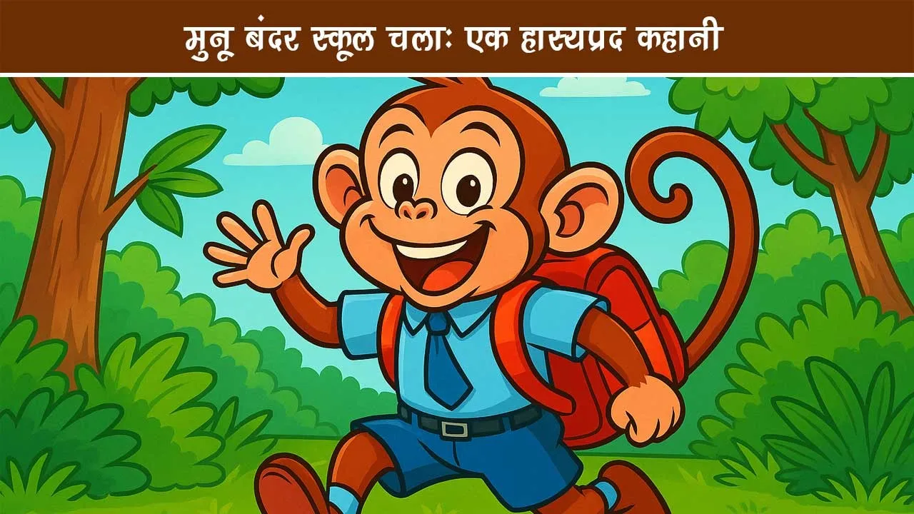 मुनू बंदर स्कूल मजेदार