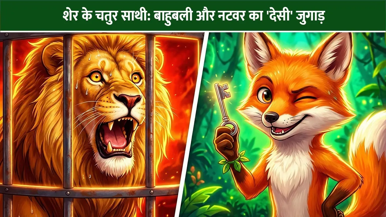 sher-ke-chatur-saathi-lion-fox-jungle-kahani-1