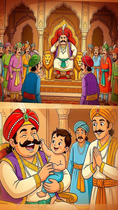 chatur birbal ki kahani badshah ki muchh