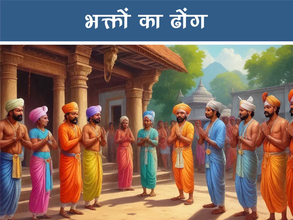 cartoon image of villagers in temple