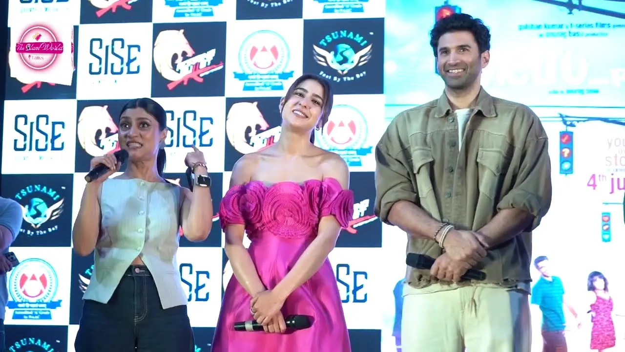 Aditya Roy Kapur Sara Ali Khan and Konkona Sen Sharma in Lala Lajpat Rai college
