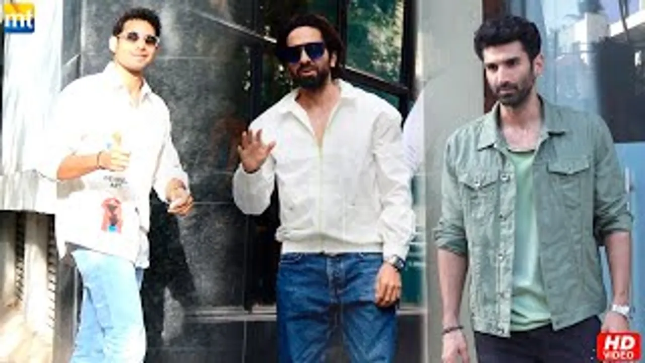 Ayushmann Khurrana At Siddharth Roy Kapur's Office, OM Aditya Roy Kapur During His Movie Promotions, Siddhanth Chaturvedi At Khar