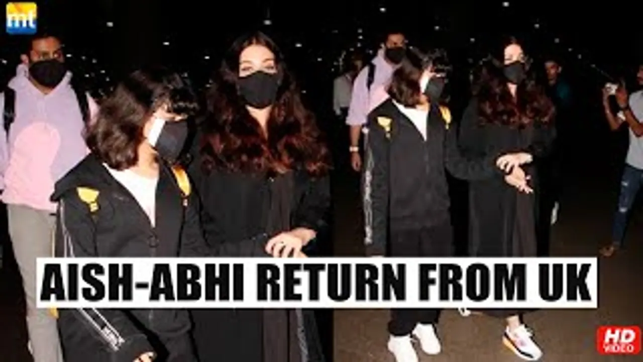 Aishwarya Rai Bachchan holds daughter Aaradhya’s hand as they return from New York with Abhishek Bachchan