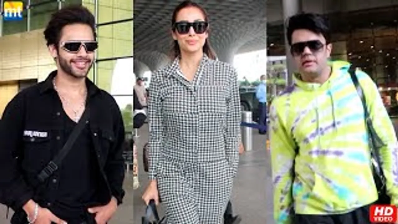 Malaika Arora in Checks jumpsuit, Nupur Sanon's BF Stebin Ben Fly Dubai for Award, Maniesh Paul Returns To Mumbai