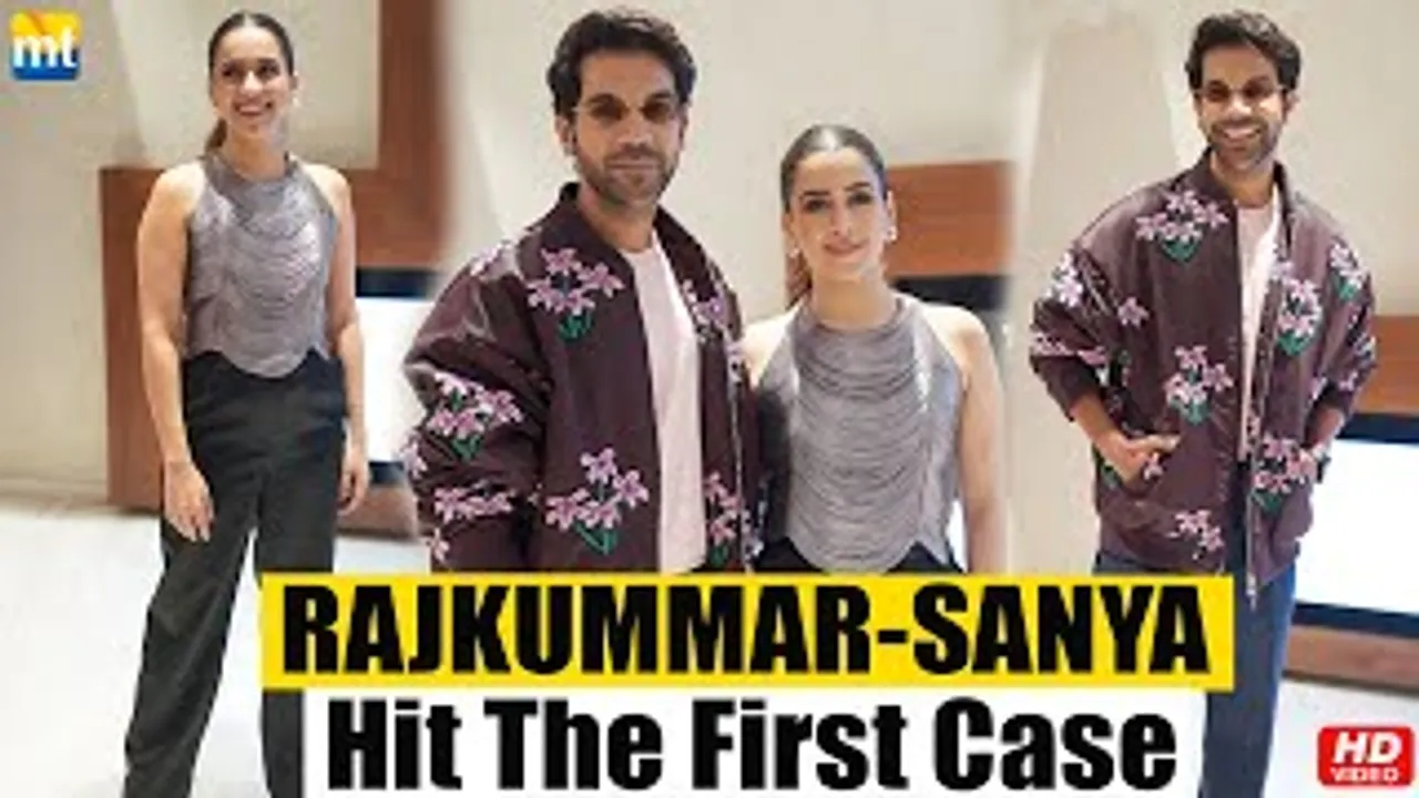 Rajkummar Rao & Sanya Malhotra Raise The Fashion Bar For 'Hit - The First Case' Promotions At T-Series Office