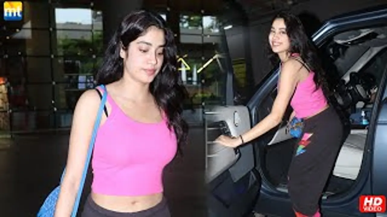Janhvi Kapoor who's debut in OTT with Good Luck Jerry looks fab in Pink top & Track pants