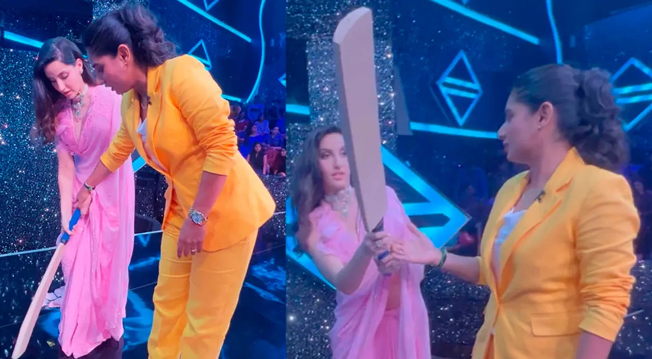Nora Fatehi Gets Cricket Lessons From Legendary Woman Cricketer Mithali Raj; Watch Video -