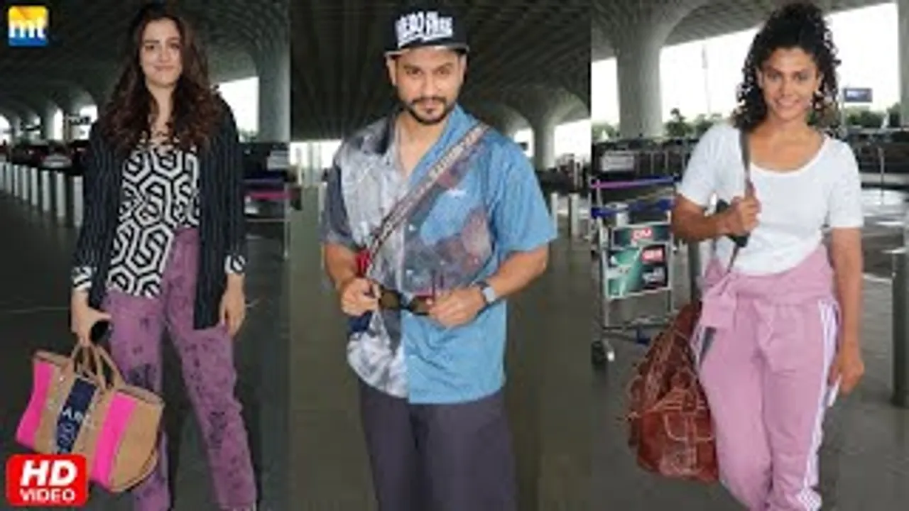 Kriti Sanon's Gorgeous Sister Nupur Sanon; Kunal Kemmu In Stylish Cap And Saiyami Kher At Airport