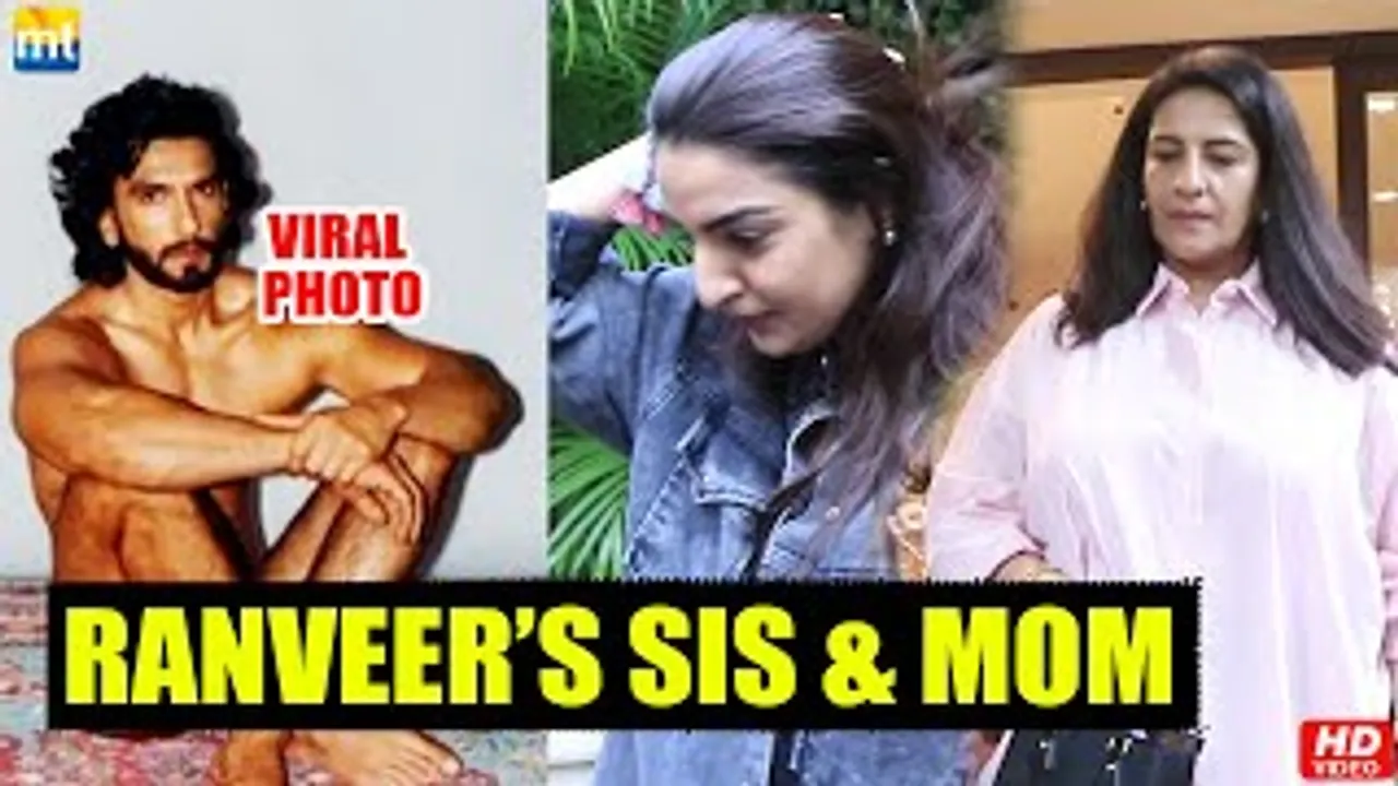 Ranveer Singh's mother and Sister make public appearances post his Viral photoshoot