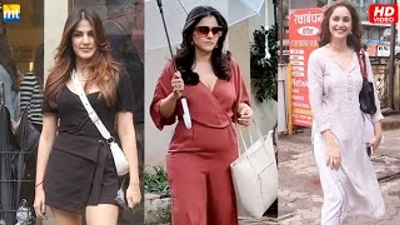 Kajol looks young in jumpsuit, Rhea Chakraborty in all black, Raksha Bandhan actress Sadia Khateeb Spotted In Andheri