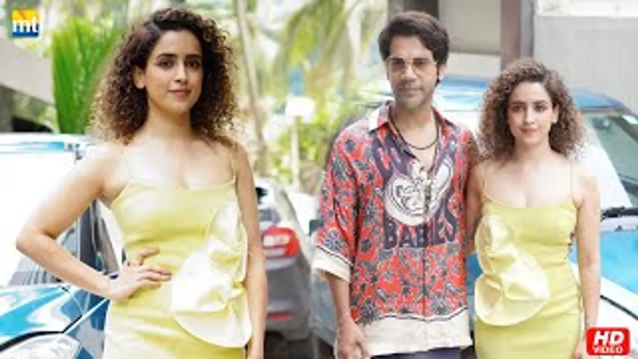 Rajkumar Rao & Sanya Malhotra Pose For Paps While Promoting Their Film 'HIT - The First Case'