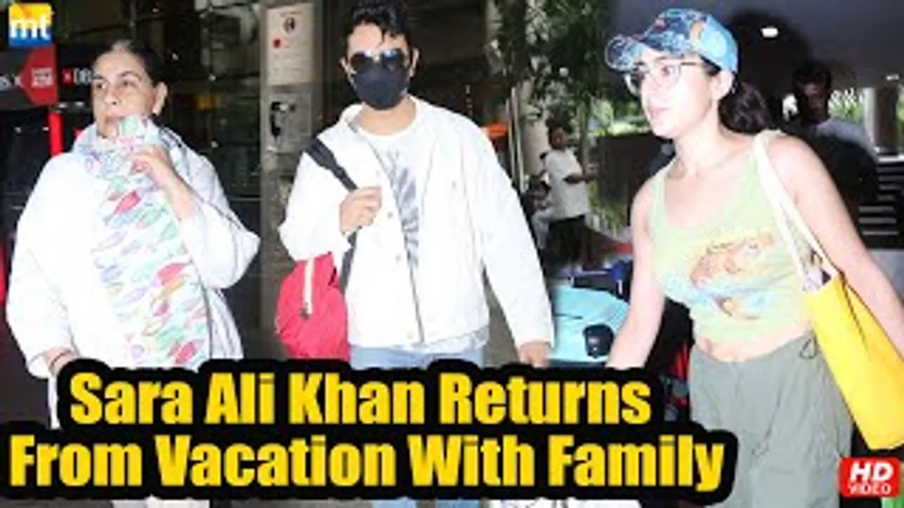 Sara Ali Khan with Mom Amrita Singh and brother Ibrahim Ali Khan, return from London Vacations