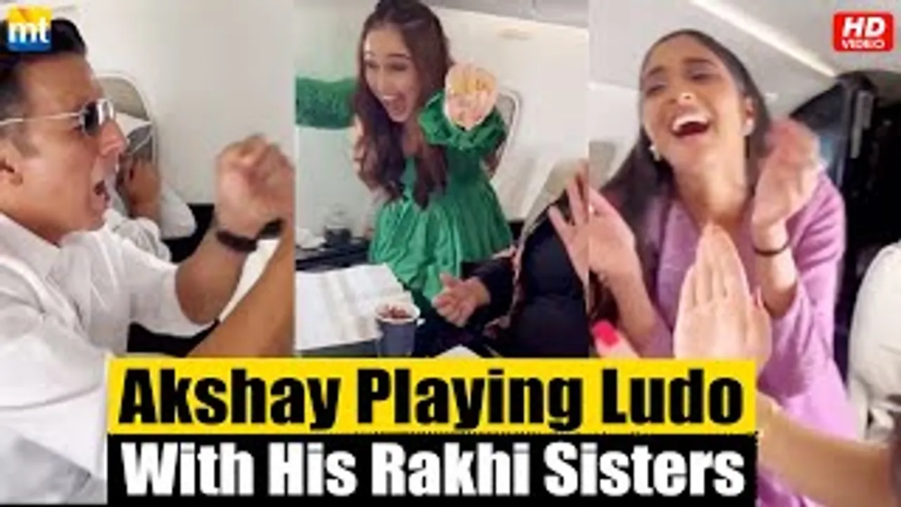 Hilarous 😂 Akshay Kumar playing LUDO with his 4 sisters from 'Raksha Bandhan' during Plane journey