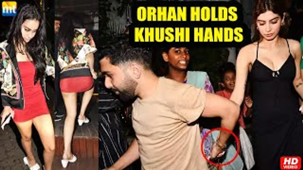 Janhvi Kapoor's Rumoured BF Orhan Awatramani holds Khushi Kapoor's hand in PUBLIC