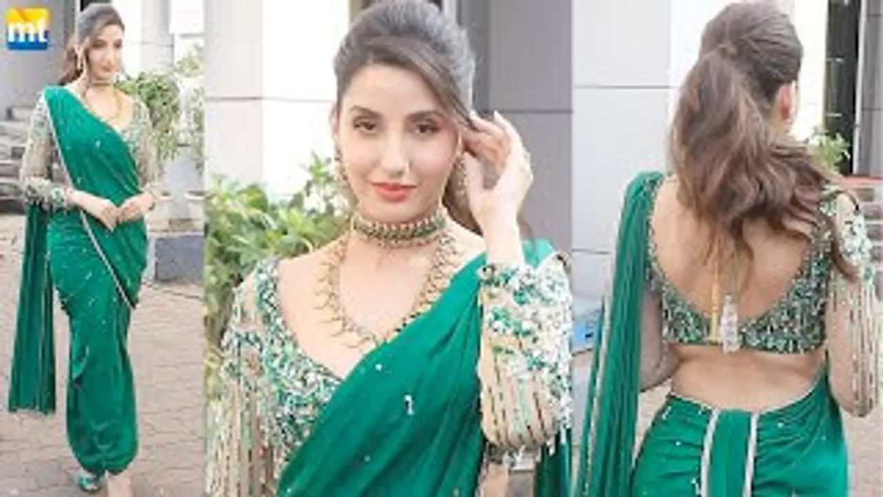 Nora Fatehi dons a Marathi Mulgi Avatar in green Saree for the first time On Jhalak Dikhhla Jaa 10 Sets