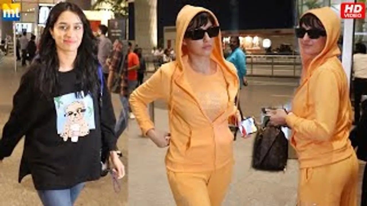 Nora Fatehi looks beautiful in Orange Hoodie, Shraddha Kapoor interacts with paps in Marathi