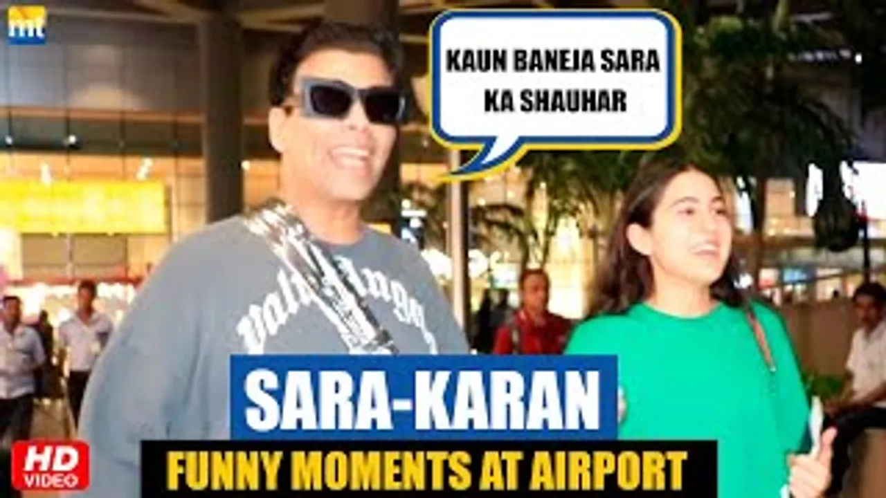 Kaun Banega Sara Ka Shauhar - Watch Sara Ali Khan And Karan Johar's Funny Moments At The Airport