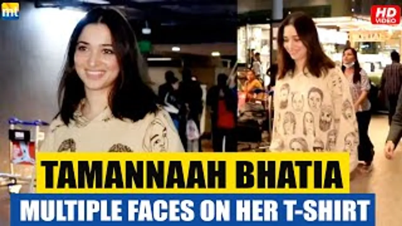 Tamannaah Bhatia prints multiple faces on her T-shirts and shows them to Media
