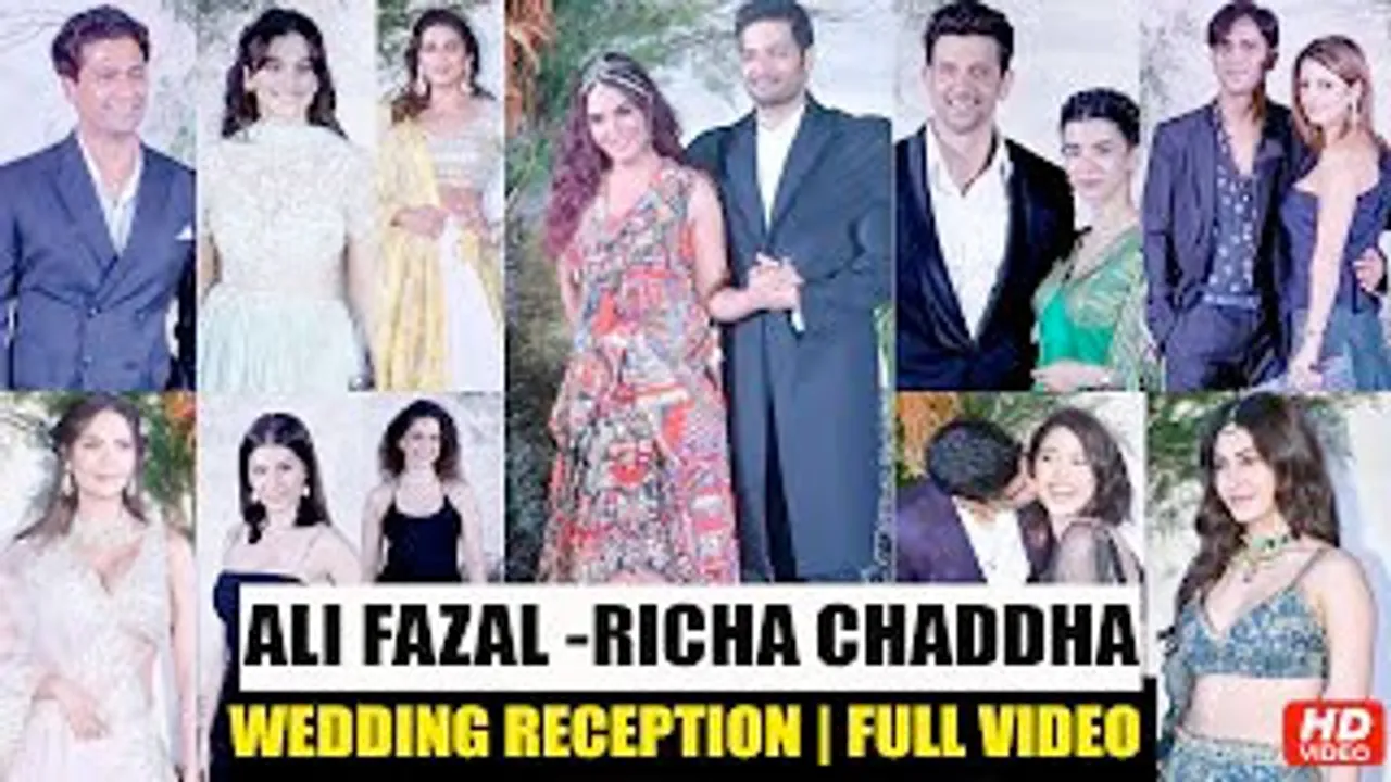 Ali Fazal-Richa Chadha Wedding Reception | Hrithik Roshan, Vicky Kaushal, Sussanne Khan And Others At The Event - Watch Full Video